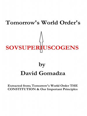 cover image of Tomorrow's World Order's Sovsuperiuscogens